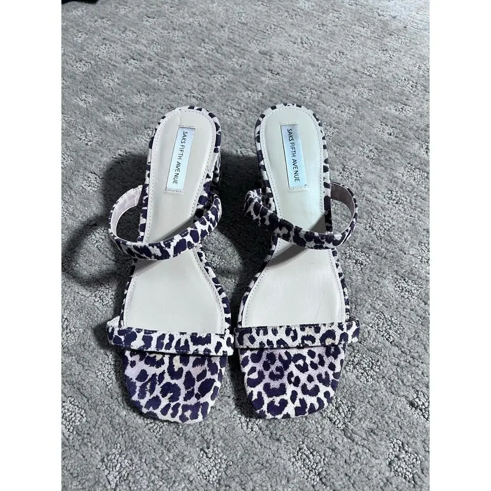 Saks Fifth Ave Leopard Print Double Strap Mule 7